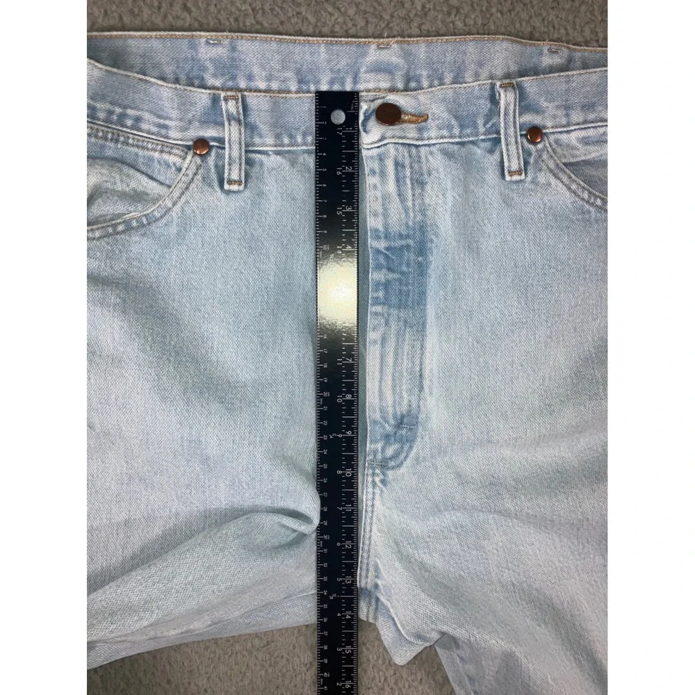 Wrangler Jeans Men 34x35 Cowboy Light‎ Wash Straight Leg Heavyweight Denim Pants